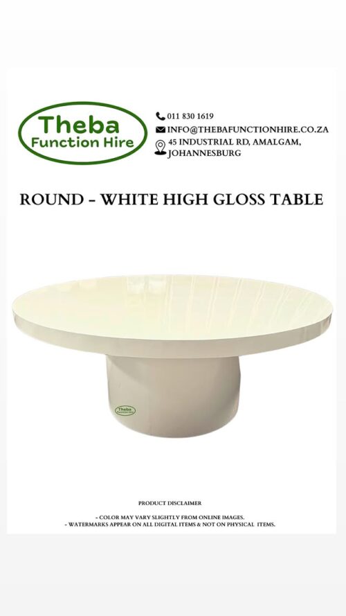 round white high gloss table
