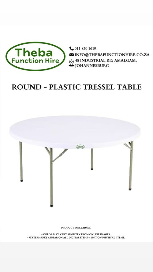round plastic tressel table