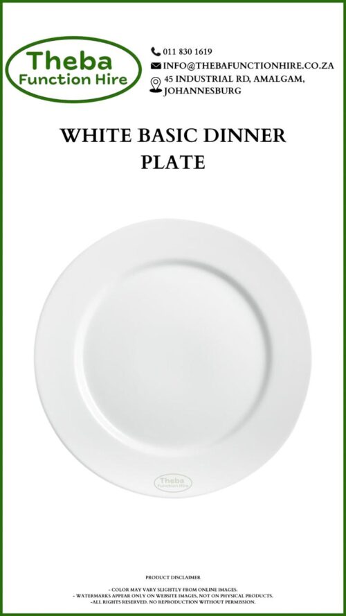 white basic dinner plate